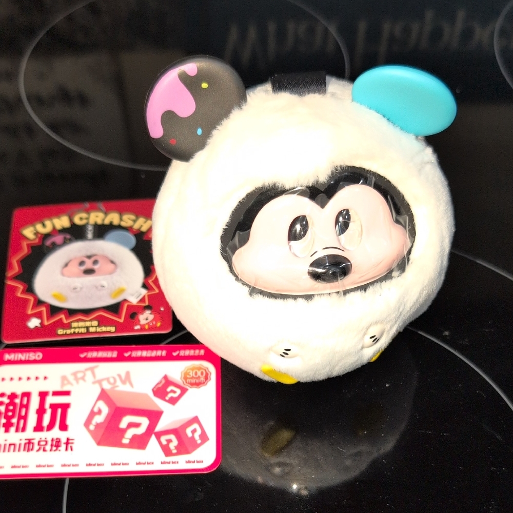 Mickey Mouse Plush Toy - White and Black